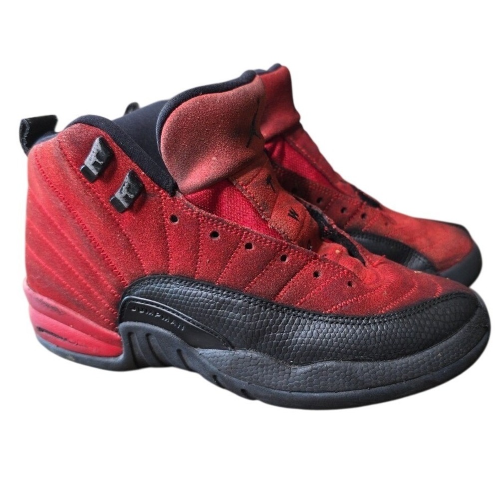 Nike Air Jordan 12 Retro Reverse Flu Game Shoes Youth 4.5 Red 153265-602 F1